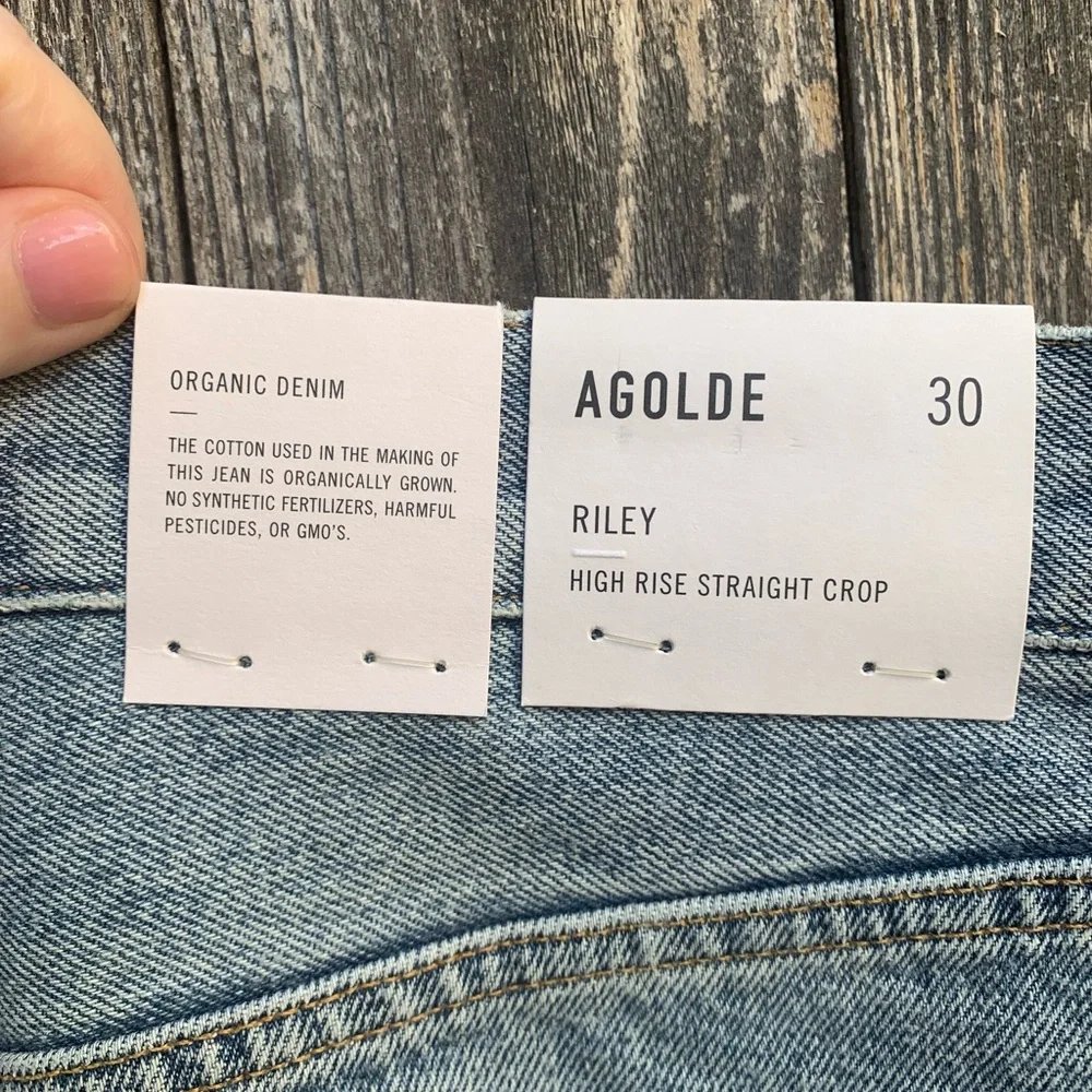 Agolde Riley High Rise Crop Straight Escalate Size 30